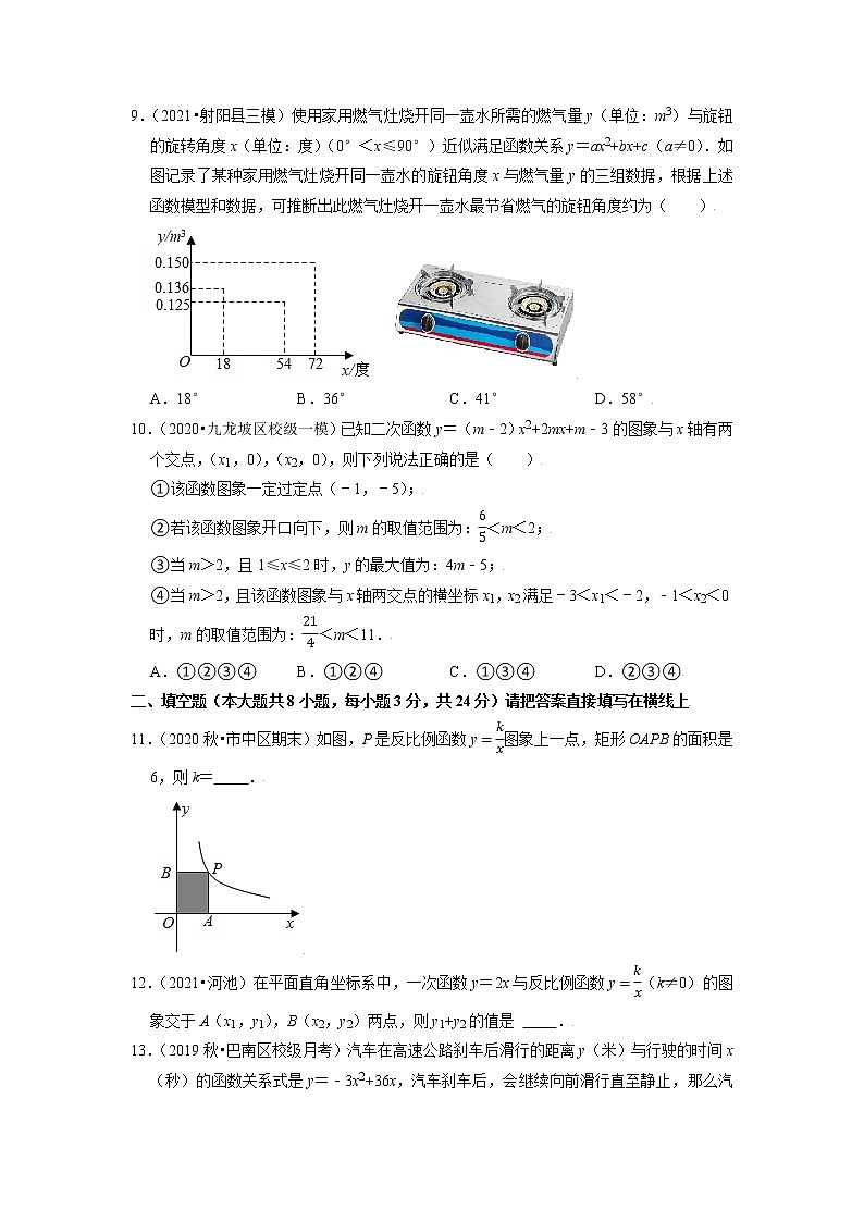 专题21.18第21章二次函数与反比例函数单元测试（培优提升卷）（原卷+解析）03