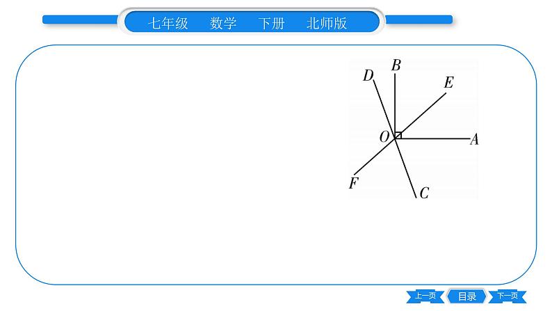 北师大版七年级数学下第2章相交线与平行线平行线的性质专题4与相交线、平行线相关的 角的计算习题课件05