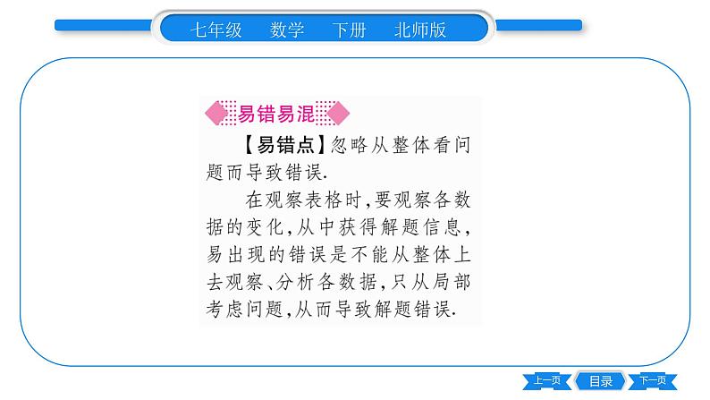 北师大版七年级数学下第3章变量之间的关系用表格表示的变量间的关系习题课件第5页