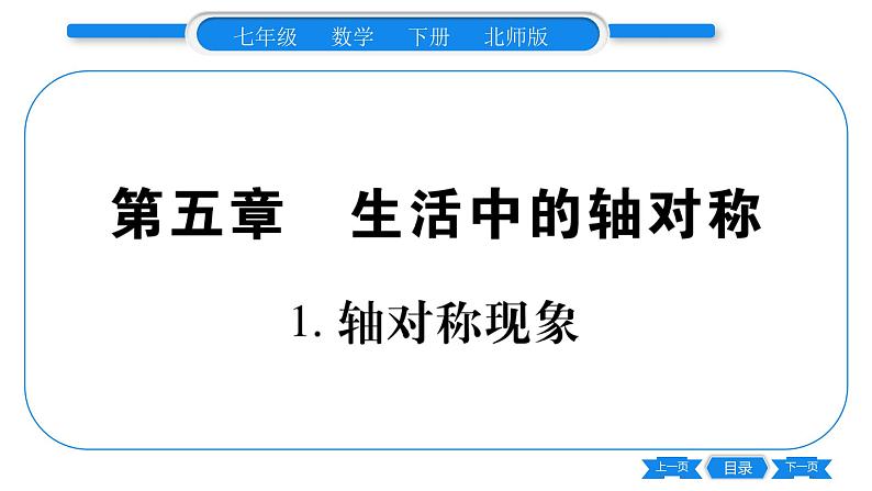 北师大版七年级数学下第5章生活中的轴对称轴对称现象习题课件第1页