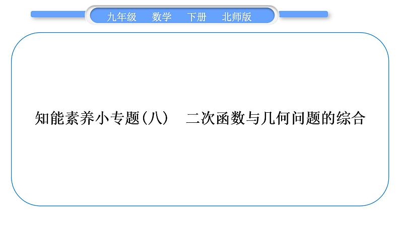 北师大版九年级数学下第二章二次函数知能素养小专题(八)二次函数与几何问题的综合习题课件习题课件第1页