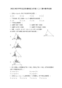 2022-2023学年北京市通州区九年级（上）期中数学试卷（含答案解析)