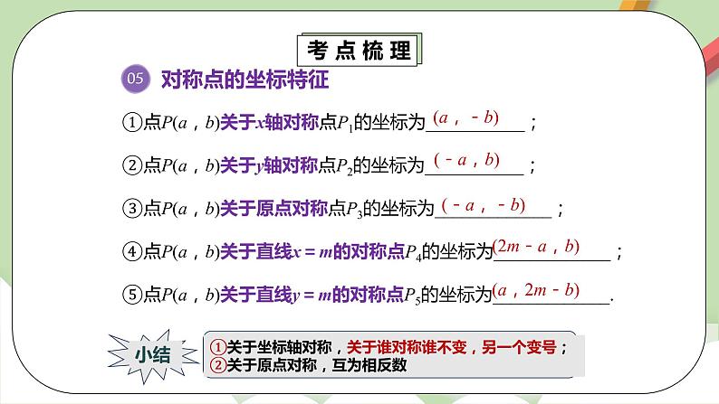人教版数学七年级下册 7.3.1 《平面直角坐标系章末复习》  课件PPT（送教案练习）08