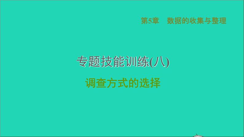 第5章 数据处理 专题技能训练-调查方式的选择习题课件沪科版01