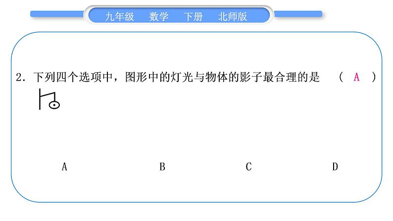 北师大版九年级数学下期末复习专题三概率的进一步认识及投影与视图习题课件03