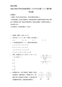 2022-2023学年山东省青岛三十九中九年级（上）期中数学试卷（含解析）