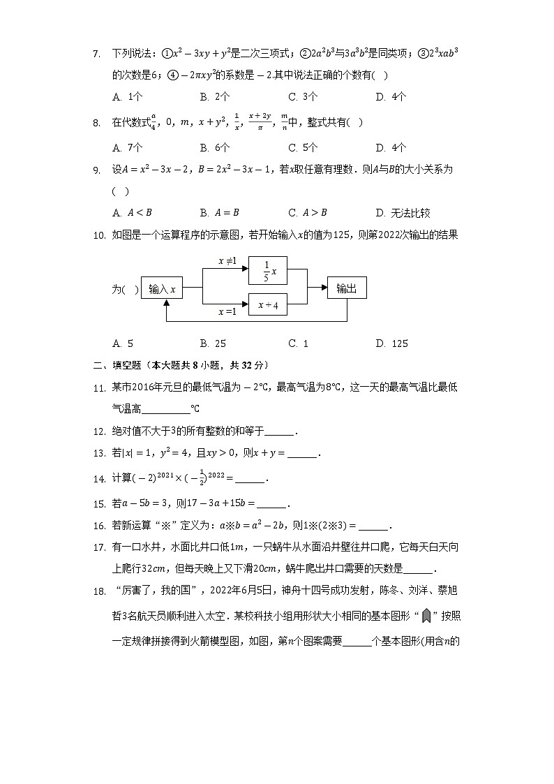 2022-2023学年湖南省永州市道县七年级（上）期中数学试卷（含解析）02