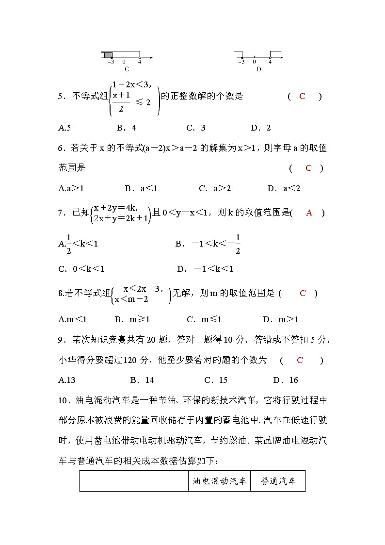 华师大版七年级数学下册第8章检测题(word版，含答案)02