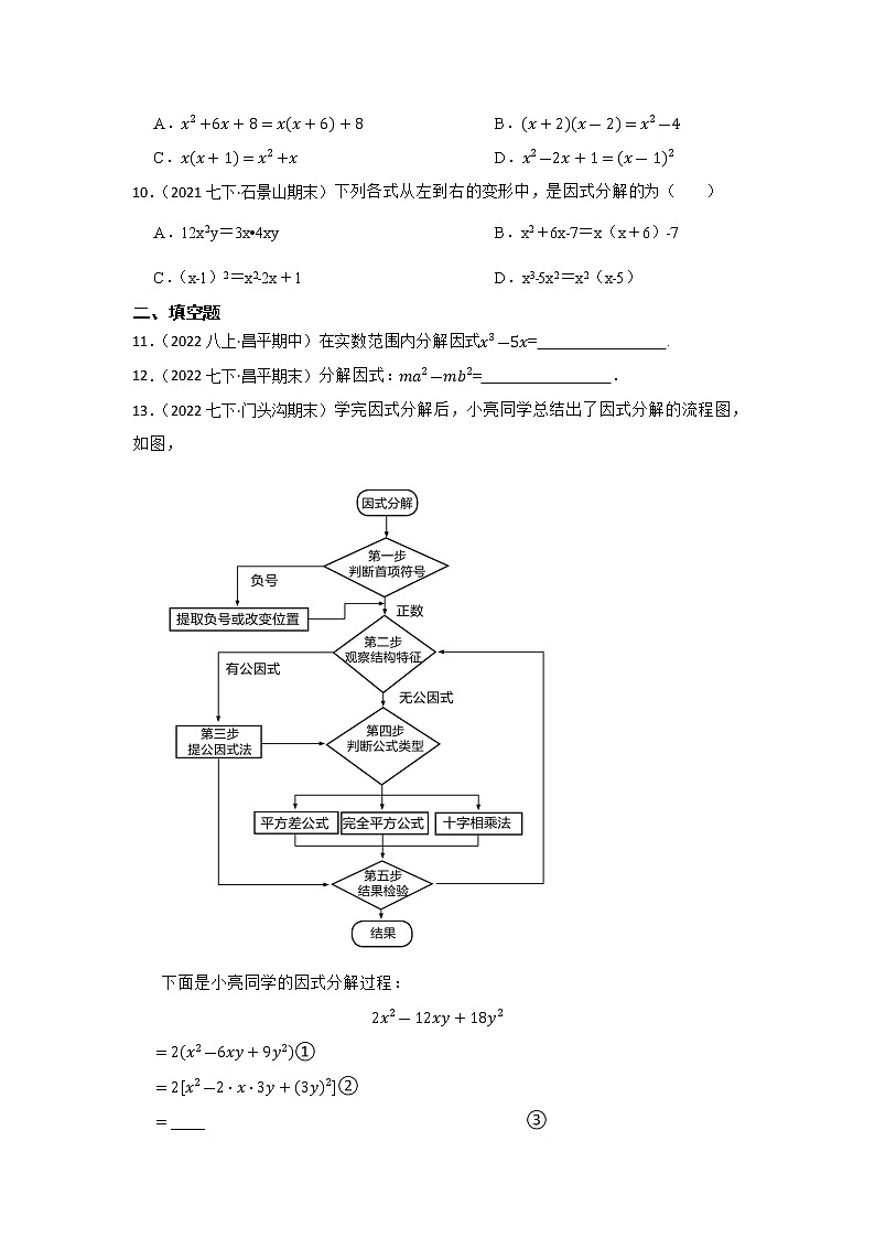 专题4 因式分解 2023年中考数学一轮复习专题训练（北京专用）第2页
