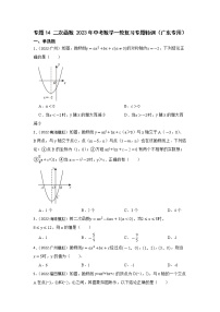 专题14 二次函数 2023年中考数学一轮复习专题特训（广东专用）