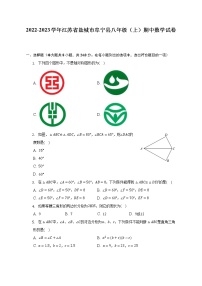 2022-2023学年江苏省盐城市阜宁县八年级（上）期中数学试卷（含解析）