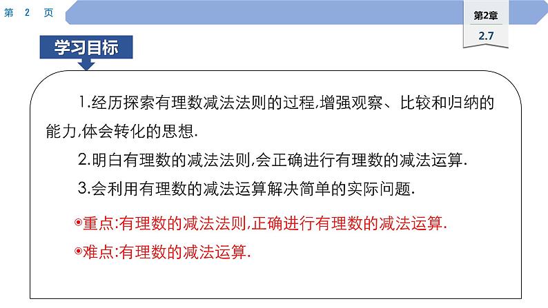 11 第2章 有理数 2.7 有理数的减法PPT第2页