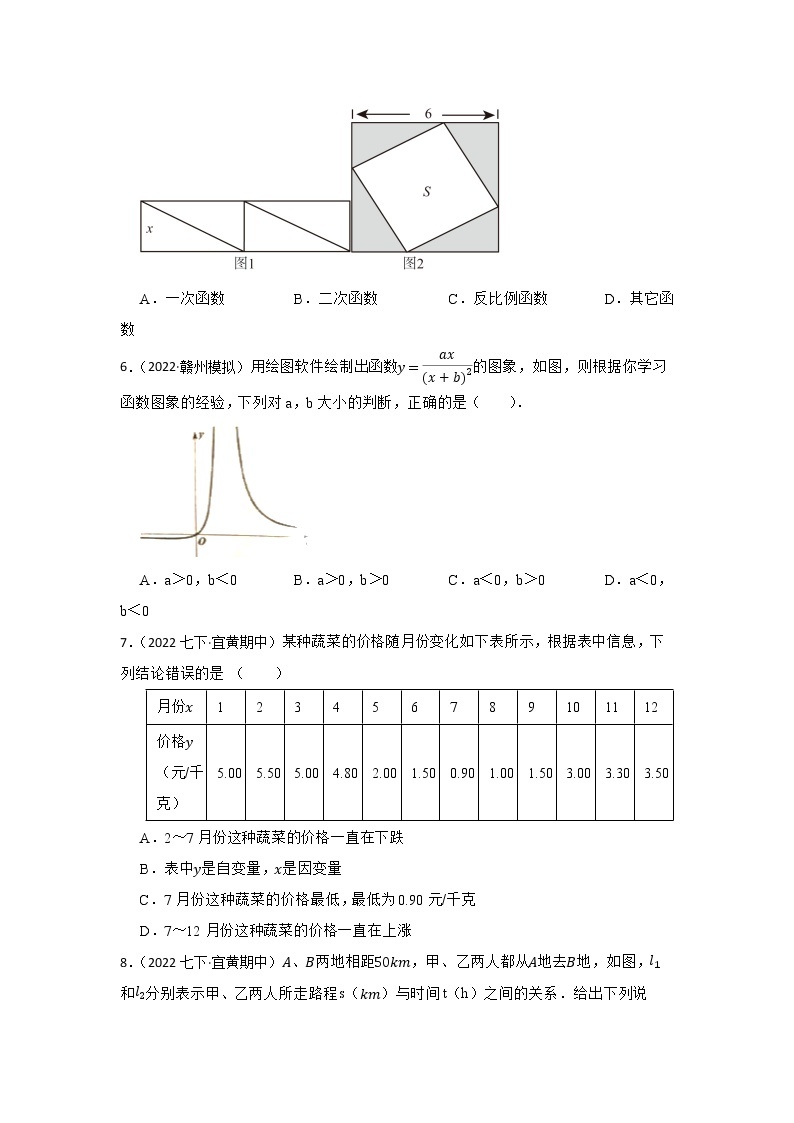 专题9 平面直角坐标系、函数的认识2023年江西省中考数学一轮复习专题练习03