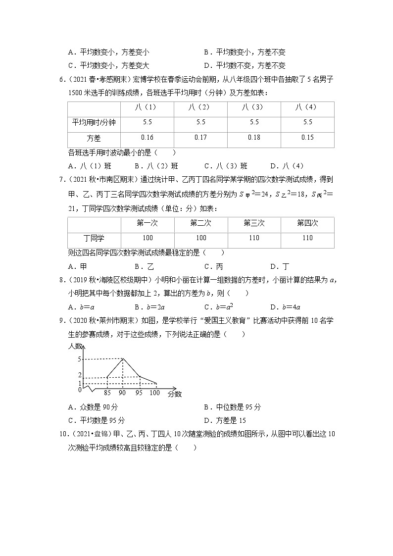 专题20.2数据的集中趋势练习题 （原卷+解析版）02