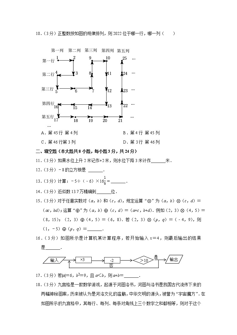 _浙江省温州市瑞安市六校联考2022-2023学年七年级上学期期中数学试卷 (含答案)第2页