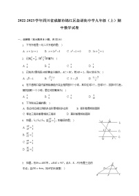 四川省成都市锦江区盐道街中学2022-2023学年九年级上学期期中数学试卷 (含答案)