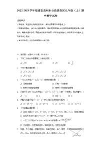 2022-2023学年福建省泉州市台商投资区九年级（上）期中数学试卷（含解析）