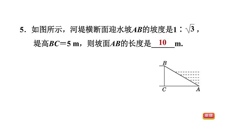 中考数学复习第20课时锐角三角函数与解直角三角形课后练课件第7页