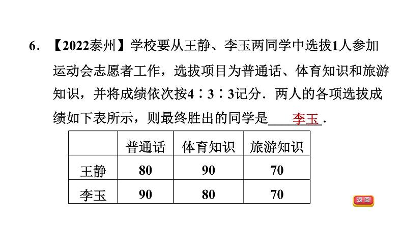 中考数学复习第32课时数据的收集、整理、分析课后练课件08