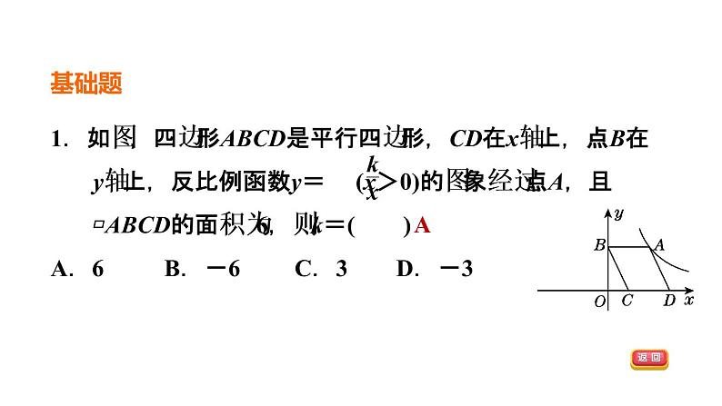 中考数学复习拓展专项一反比例函数和几何图形的结合课后练课件第3页