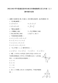 福建省泉州市南安市柳城教研片区2022-2023学年九年级上学期期中数学试卷 （含答案）