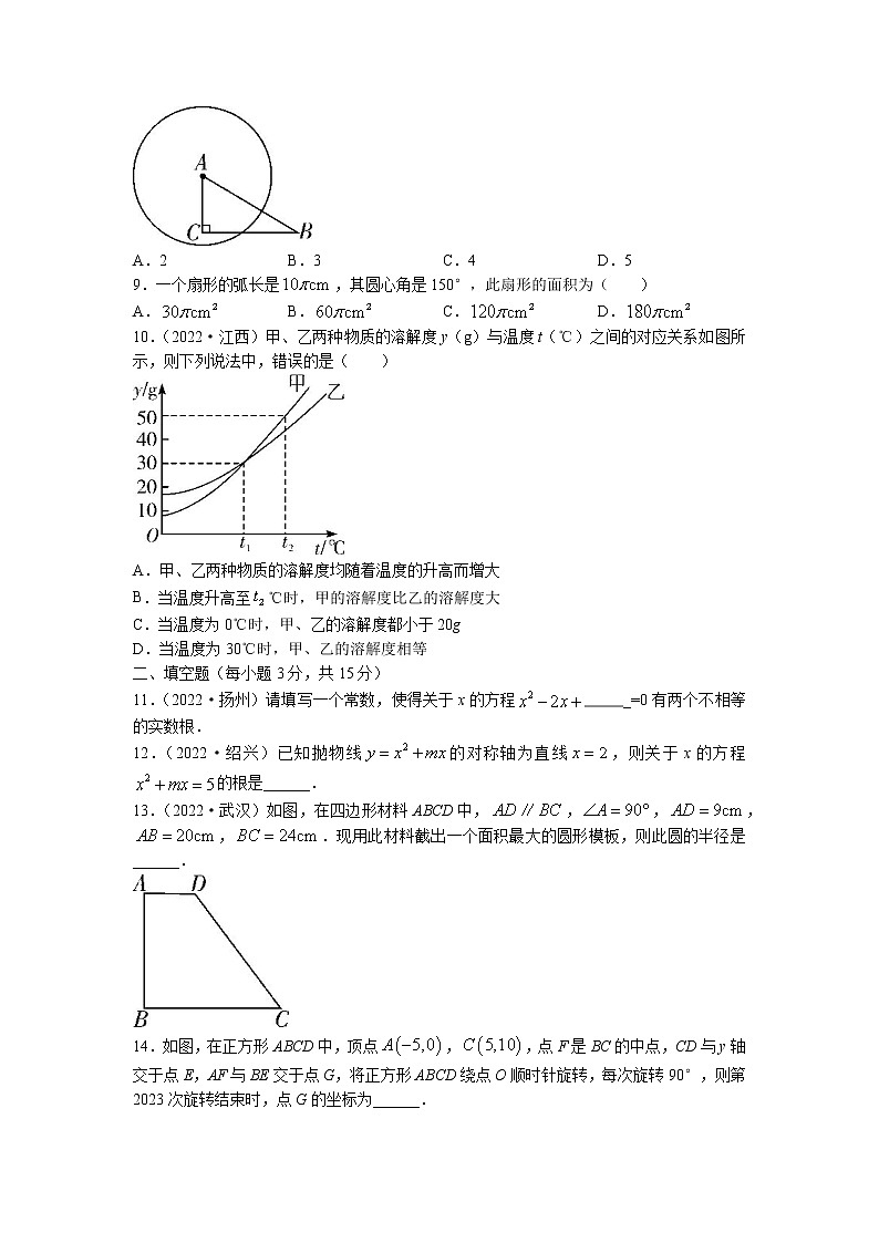 河南省信阳市淮滨县2022-2023学年九年级上学期期中数学试题（含答案）02