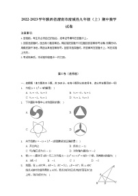 陕西省渭南市澄城县2022-2023学年九年级上学期期中数学试卷（含答案）