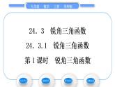 華師大版九年級數(shù)學(xué)上第24章解直角三角形24.3銳角三角函數(shù)1銳角三角函數(shù)第1課時(shí)銳角三角函數(shù)習(xí)題課件