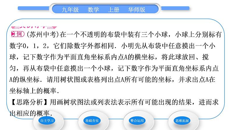 华师大版九年级数学上第25章随机事件的概率25.2随机事件的概率3列举所有机会均等的结果习题课件04