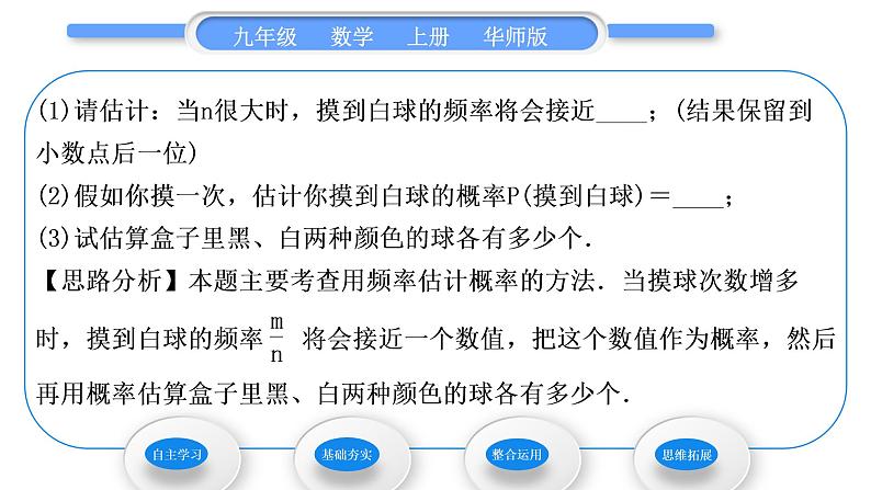 华师大版九年级数学上第25章随机事件的概率25.2随机事件的概率2频率与概率习题课件05