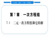 華師大版七年級數(shù)學下第7章 一次方程組7.1 二元一次方程組和它的解習題課件習題課件