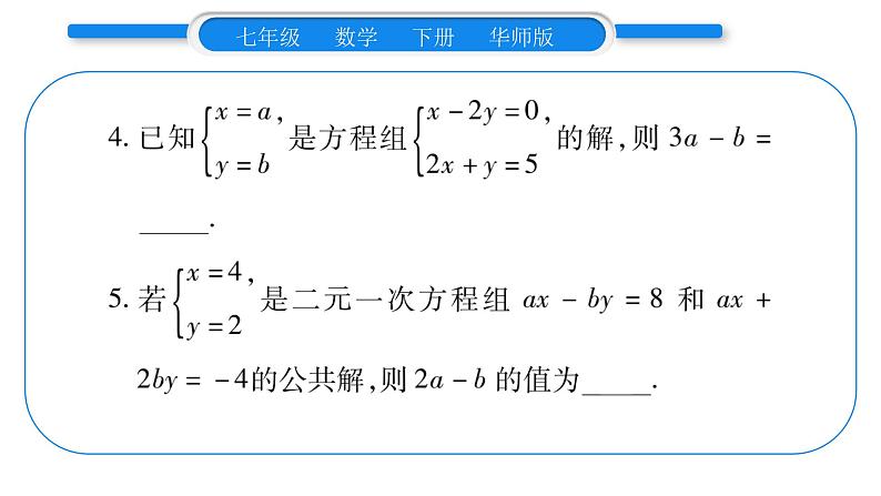 华师大版七年级数学下第7章 一次方程组第7章重热点突破习题课件习题课件05