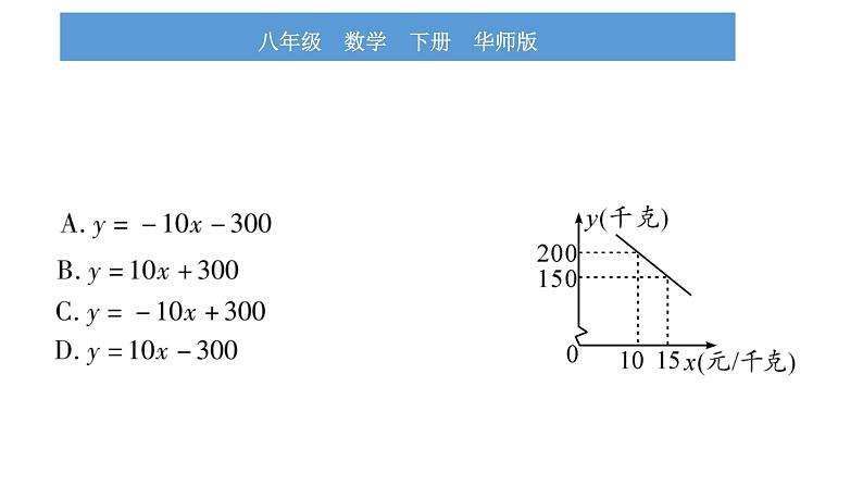 华师大版八年级下第17章函数及其图象17.5实践与探究第2课时 一次函数与反比例函数的实际应用习题课件第7页