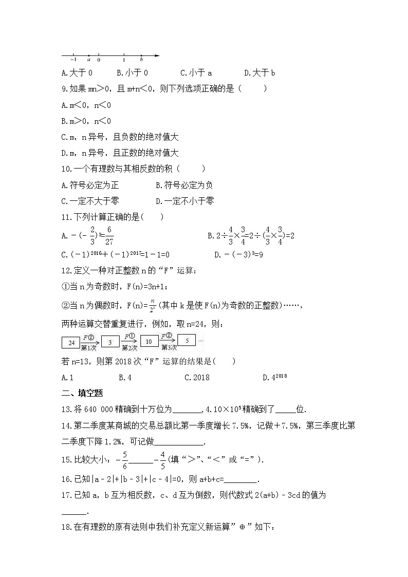 中考数学一轮单元复习《有理数》夯基练习(原卷版) 第2页