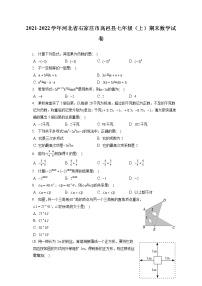 2021-2022学年河北省石家庄市高邑县七年级（上）期末数学试卷（含答案解析）