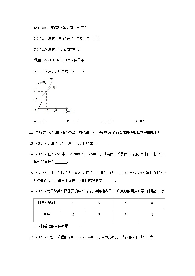2022年天津市八年级(下)期末模拟数学试卷-含答案第3页