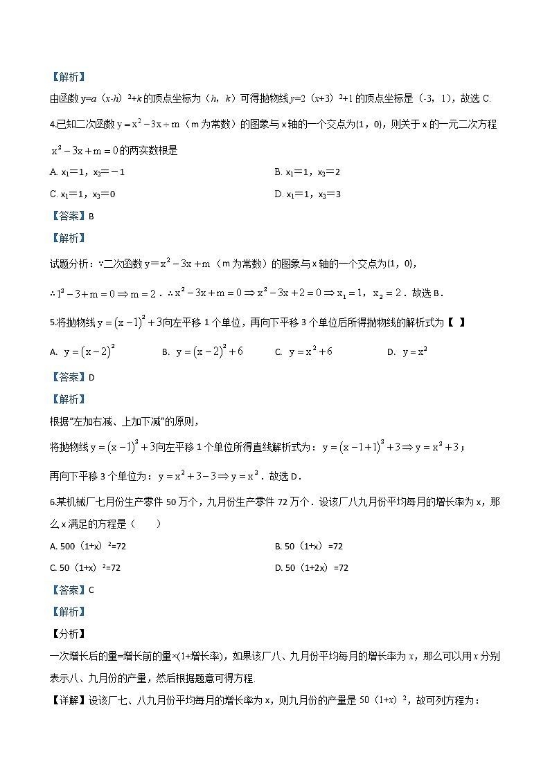 精品解析：【全国百强校】天津一中2018届九年级（上）9月份月考数学试卷（解析版）第2页