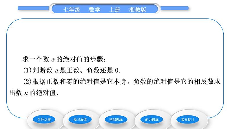 湘教版七年级数学上第1章有理数2数轴、相反数与绝对值3绝对值习题课件04