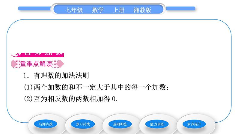 湘教版七年级数学上第1章有理数4有理数的加法和减法1有理数的加法第1课时有理数的加法习题课件02