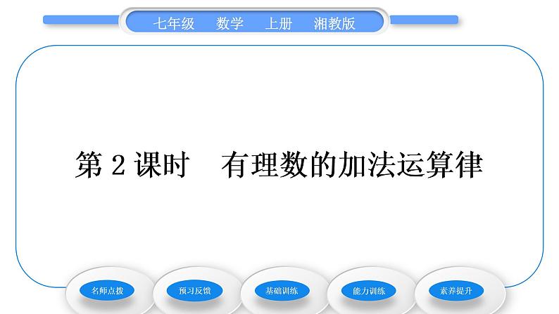 湘教版七年级数学上第1章有理数4有理数的加法和减法1有理数的加法第2课时有理数的加法运算律习题课件01