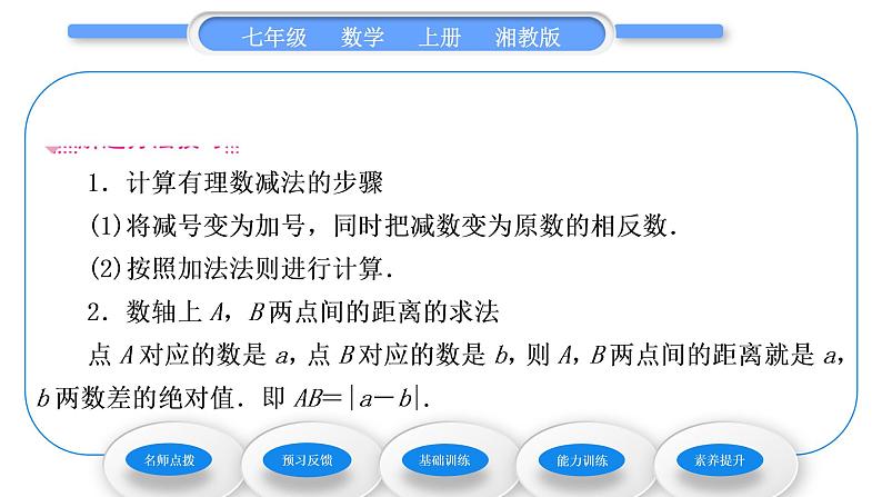 湘教版七年级数学上第1章有理数4有理数的加法和减法2有理数的减法第1课时有理数的减法习题课件04