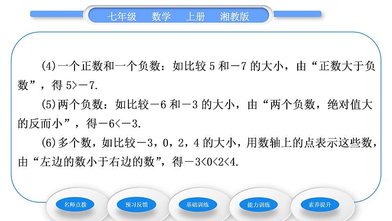 湘教版七年级数学上第1章有理数3有理数大小的比较习题课件第4页