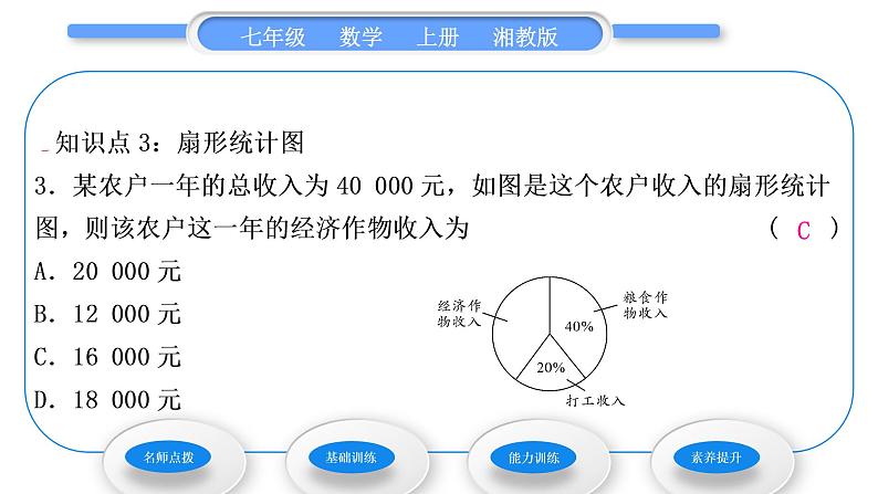 湘教版七年级数学上第5章数据的收集与统计图2统计图第1课时统计图习题课件第8页