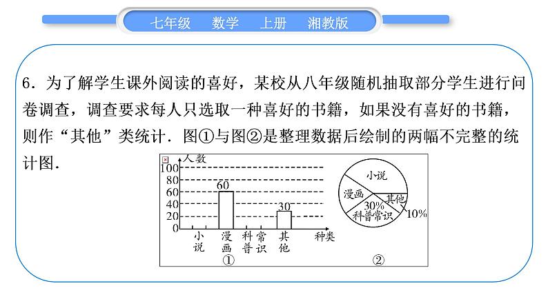 湘教版七年级数学上专项期末复习(五)数据的收集与统计图习题课件07