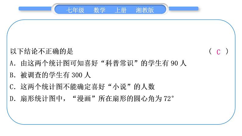 湘教版七年级数学上专项期末复习(五)数据的收集与统计图习题课件08