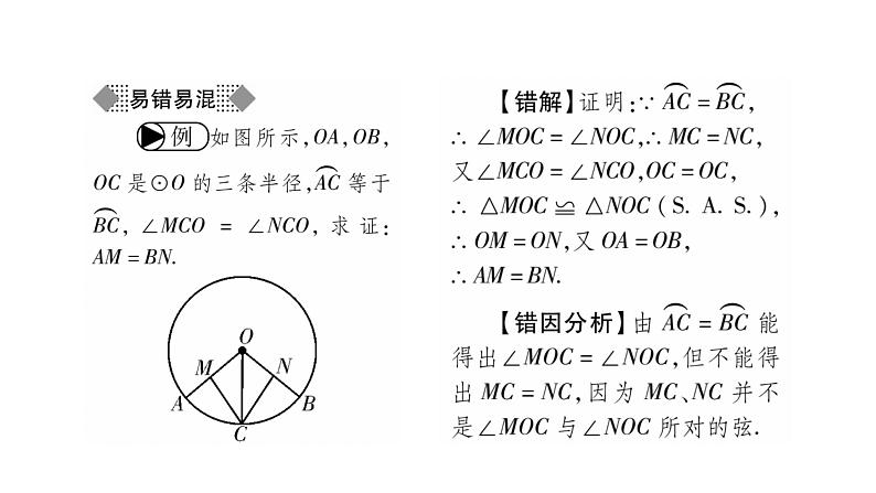 华师大版九年级数学下第27章圆27.1圆的认识2圆的对称性第1课时圆心角、弧、弦之间的关系习题课件03