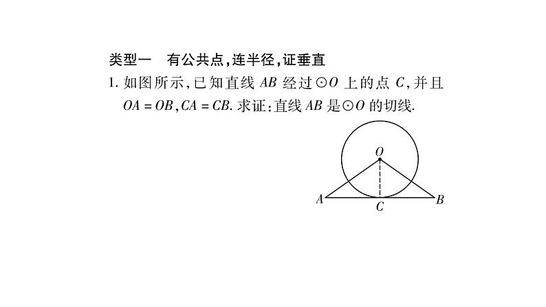 华师大版九年级数学下第27章圆小专题（十一）证明圆的切线“两法”习题课件02