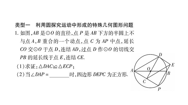 华师大版九年级数学下第27章圆小专题（十五）  与圆有关的动态问题习题课件02