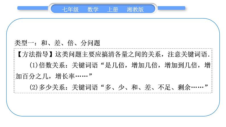 湘教版七年级数学上第3章一元一次方程小专题(六)一元一次方程的应用习题课件第2页