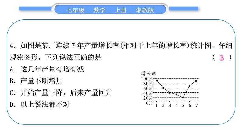 湘教版七年级数学上单元周周测(十一)(5.1－5.2)习题课件05